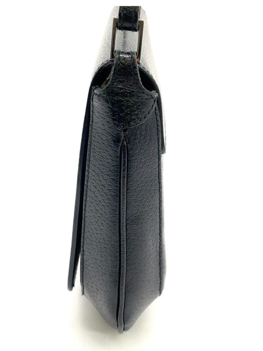 Gucci Black Leather Shoulder Bag with Silver Double G - Picture 3 of 16